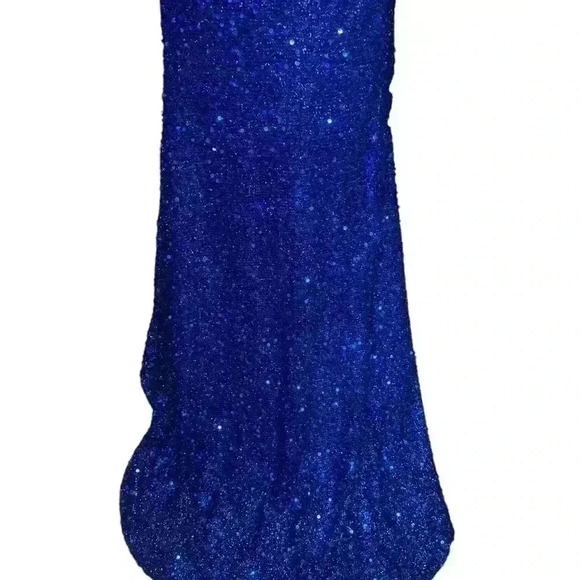 Unbranded V neck backless stretch sequin slit sleeveless evening maxi dress. - Picture 10 of 16